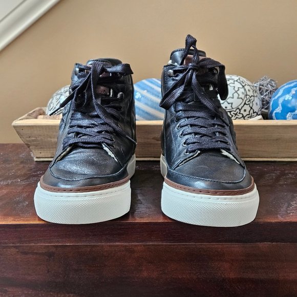 Brusque Unisex Soft Leather High-Tops, Black, EU 40 (US M-7; W-9) - Picture 4 of 16